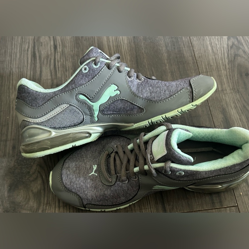 PUMA IOCELL 1.0 women’s size 6.5 grey / aqua running shoes